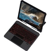 Resim iPad Uyumlu 7. Nesil 10.2 Kılıf Led Işıklı Magnetik Standlı Klavyeli Kılıf A2197 A2200 A2198 
