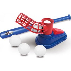 Resim Teltree Çocuklar İçin Otomatik Beyzbol Atma Makinesi - Taşınabilir Teleskopik Sopası İle Eğitim Seti 6 Toplu Mavi Mavi 