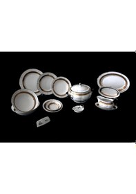 Resim Ithal 24K Altin El Yapımı Thun Nicole Yemek Takımı 77 Parça 