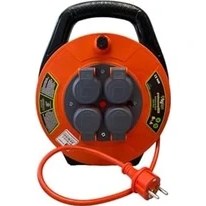 Resim TeknoKapsül Seyyar Kablo Makarası - 10 Metre, 4 Prizli, IP44 Kapaklı, 230V 16A, 1000W - Taşınabilir Çanta Tipi Uzatma Kablosu (3x1.5mm² Cca) 10315-F 