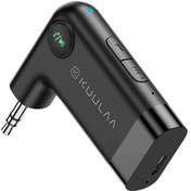 Resim Kuulaa Wireless Bluetooth 5.0 3.5 MM Jack Aux Araç Ses Aktarım Kit Siyah Kuulaa