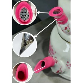 Resim Qussine Çaydanlık Süzgeç ve Silikon Sızdırmaz 2 Li Set Yeni Model 