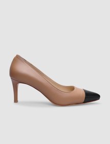 Resim Cabani %100 Hakiki Deri Vizon - Siyah Kadın Stiletto 