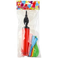 Resim Parti Balon Pompa Seti Kırmızı 