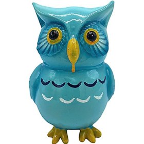 Resim Polyester Kumbara Baykuş Turkuaz 