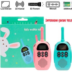 Resim ROXİVA Şık Tasarım 2 Adet Çok Kanallı İntecom özellikli Kablosuz Mini Çocuk Telsizi 