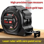Resim 1 adet OuDiSi Yüksek Hassasiyetli Dijital Şerit Metre 3.0 metre/5.0 metre/7.5 metre/10.0 metre - Su Geçirmez ABS Kasa ve Metal Mil, Ahşap İşleri, İnşaat, DIY Projeleri için Siyah Altın Ağır Hizmet Ölçüm Aracı 