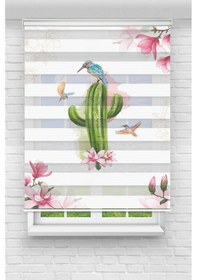 Resim Perdecizade Enxboy Kaktüs Dijital Baskılı Zebra Perde-cocuk Odası-stor Perde Pz-782 Renkli 