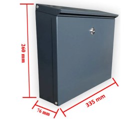 Resim Veta Metal Dekoratif Posta Kutusu-Antrasit 