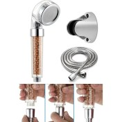 Resim OEM Filtreli Ve Su Tasarruflu Arıtmalı Duş Başlığı Seti Boncuklu Başlık Hortum Ve Mafsal Set 