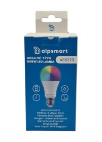 Resim Alpsmart As-8229 Cw Akıllı Wifi Led Lamba Tuya Destekli 9w Ampül Çok Renkli 
