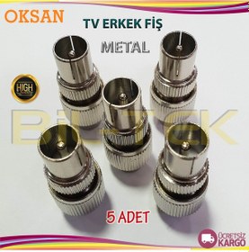 Resim Oksan Metal Tv Erkek Fiş 5 Adet 