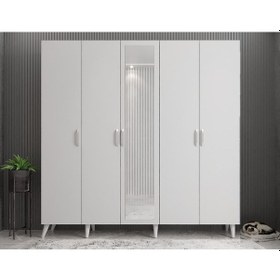 Resim Açelya Portmanto Vestiyer Beyaz - Montaj Dahil 225cm M12 