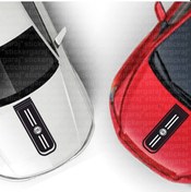 Resim Fiat 500 Markalı Logolu Kaput Şerit Sticker Lüks Model 