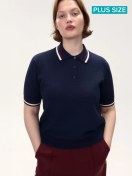 Resim Befree Büyük Beden Viskon Örgü Polo Kazak 440745968 Mavi 