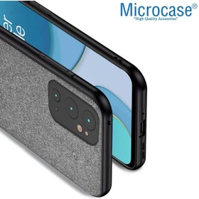 Resim Microcase Oneplus 9rt 5g Fabrik Serisi Kumaş Desen Kılıf - Gri 