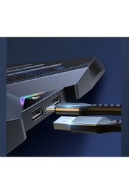 Resim TechTic 8 Fanlı 18-11İnç RGB Işıklı Notebook Laptop Soğutucu Fan Çift USB 