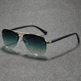 Resim Erkekler ve kadınlar için, Avrupa ve Amerika tarzı şık ve moda olan, oval şekilli, yarı çerçeveli, yüksek kaliteli minimalist gözlükler. 
