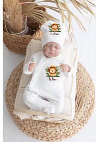 Resim %100 Pamuk Baskılı 11 Li Isimli Organik Bebek Hastane Çıkışı 