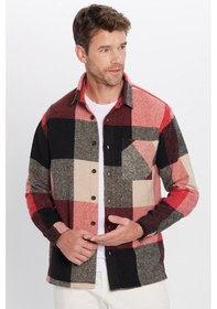 Resim Tudors Erkek Relax Fit Rahat Kesim Tek Cepli Kareli Kışlık Oduncu Gömlek-32467 Çok Renkli 