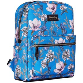 Resim Bloominbag Blue Cherry Blossom Çiçek Desenli 13-14 inç Kadın Sırt Laptop / Macbook Çantası 