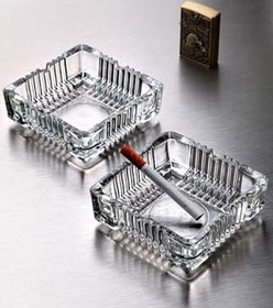 Resim zemshop 2 Adet Kristal Kare Rayan Küllük Lüx Home Şeffaf 