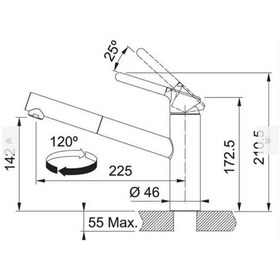 Resim Franke Orbit Doccia Stone Grey Mutfak Bataryası Gri 