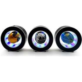 Resim River World Ledli Yuvarlak Siyah Model Dünya Küre Manyetik 