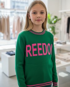 Resim Minimoda Kids Freedom Yazılı Kız Triko Kazak 