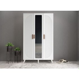 Resim Robe Membran 3 Kapaklı Portmanto Montaj Dahil Beyaz 120 Cm 