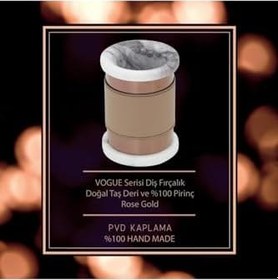 Resim Mayaglory Vogue Serisi Doğal Mermer Taş Deri Diş Fırçalık Rose Renk 3050 