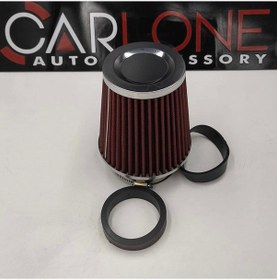 Resim Ayarlanabilir Çaplı Açık Hava Filtresi Dar Kırmızı Renk 60mm-70mm-76mm 