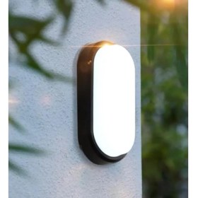 Resim CetKing 20W Bahçe Balkon Banyo Teras Duvar LED Işık Nem Su Geçirmez Siyah Kasa Beyaz Işık 6400K 