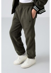 Resim Tommy Life Haki Kalın Yumuşak Dokulu Standart Fit Nakışlı Polar Kız Çocuk Eşofman Alt - 75155 Haki 