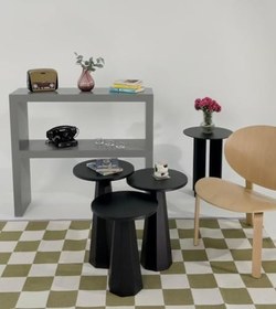 Resim Kuppdesign Lilyum Mantar Sehpa 3'lü Set Siyah 