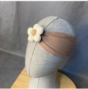 Resim Uretti - Derya 5189 - 0478 Kız Çocuk Çiçek Motifli Bandana - Kahverengi Kahverengi 