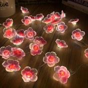 Resim 3 Metre Uzun, 30 LED Çiçeği Işıkları ile Pembe, Pille Çalışan, İç Mekan Noel Çelengi Dekorasyonu İçin Uygundur. 