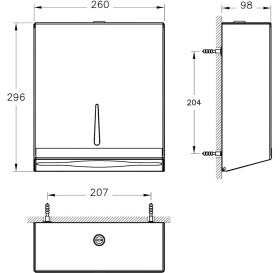 Resim Braventa Collection Vitra Arkitekta A44351 Kağıt Dispenseri, Krom 