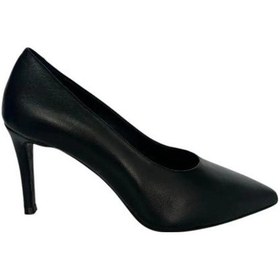 Resim Kemal Tanca 175 6160 11 Kadın Hakiki Deri Topuklu Ayakkabı Stiletto Siyah 