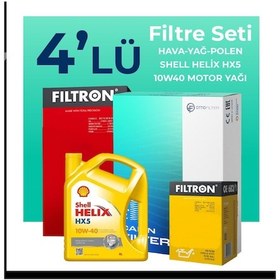 Resim Filtron Fiat Punto 1.2 Benzinli Filtre Bakım Seti Shell Motor Yağlı (2005-2011) 4 Lü 