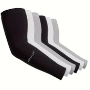 Resim 2/6 adet Soğutma Kol Kılıfı - Yüksek Esneklikli Nefes Alabilen Polyester, Sürüş, Golf, Bisiklet, Yürüyüş ve Açık Hava Sporları için Çizgili Tasarım - Rahat Uygunluk, Siyah ve Beyaz, Açık Hava Sporları Ekipmanı, Şık Spor Görünümü, Dayanıklı Spor Giyim 