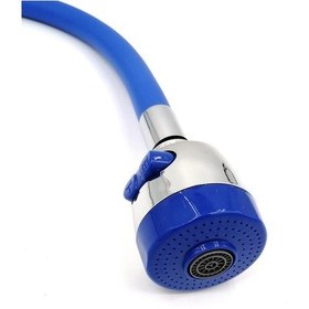 Resim Oynar Başlıklı Tasarruflu Kubar Musluk Borusu ve Başlığı Mavi. 