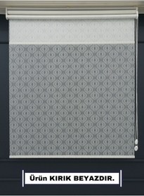 Resim Çift Mekanizmalı Tül+stor Güneşlik Perde Çiftli Sistem - 2 Perde Tek Ürün Beyaz2 