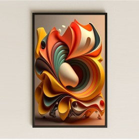 Resim Katmanlı Soyut Formlu Renkli Şeffaf Pleksi Tablo 