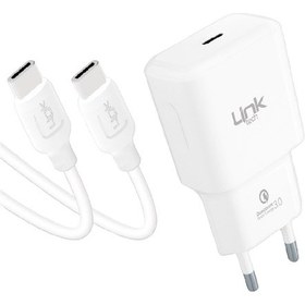Resim LinkTech T455E PD 20 W Type-C to Type-C Kablolu Şarj Aleti Set 