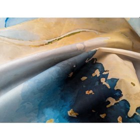 Resim Banyo Perdesi 1x180x200 Tek Kanat Duş Perdesi Halka Hediyeli Duşakabin Perdesi Colour Marble Çok Renkli 