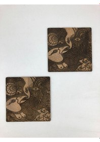 Resim Bardak Altlığı Model -26 Kahverengi 