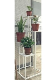 Resim Çiçeklik Zlf Dekoratif Kule Model Metal Transmisyon Çelik Beyaz S 