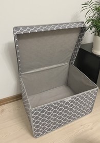 Resim Maxi Çok Amaçlı Saklama Kutusu,kutu Hurç,kutu,organizer,oyuncak Kutusu Gri Zincir Desen 40x50x30 