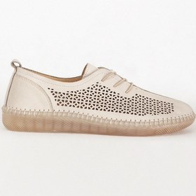 Resim Bej Dericlub Br 04034 Gerçek Deri Kadın Ayakkabı Bej 